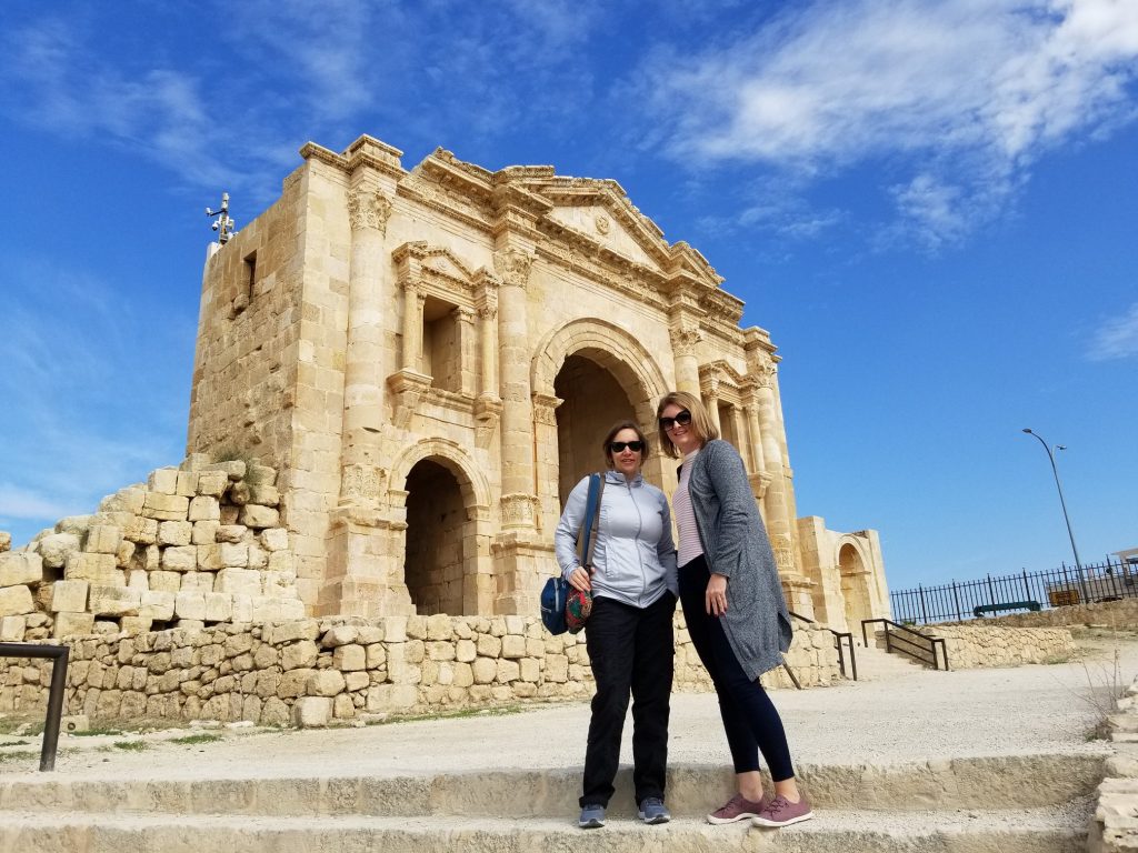 Karen and Sarah in Jerash, Jordan